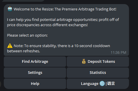Resize Bot Main Menu